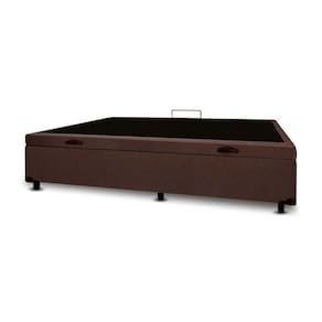 Cama Box Baú Solteiro Linhão Marrom Com Pistão A Gás