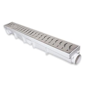 Ralo Linear 6x50 Inox modelo Luxo S com Tela Coletor Branco Sequencial Saídas de 40mm