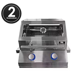 Churrasqueira a Gás para Embutir 2 Queimadores Gourmet Inox Mimo Style