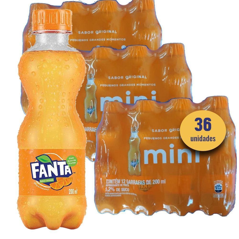 Fanta Laranja Pet 200Ml 36 Unidades