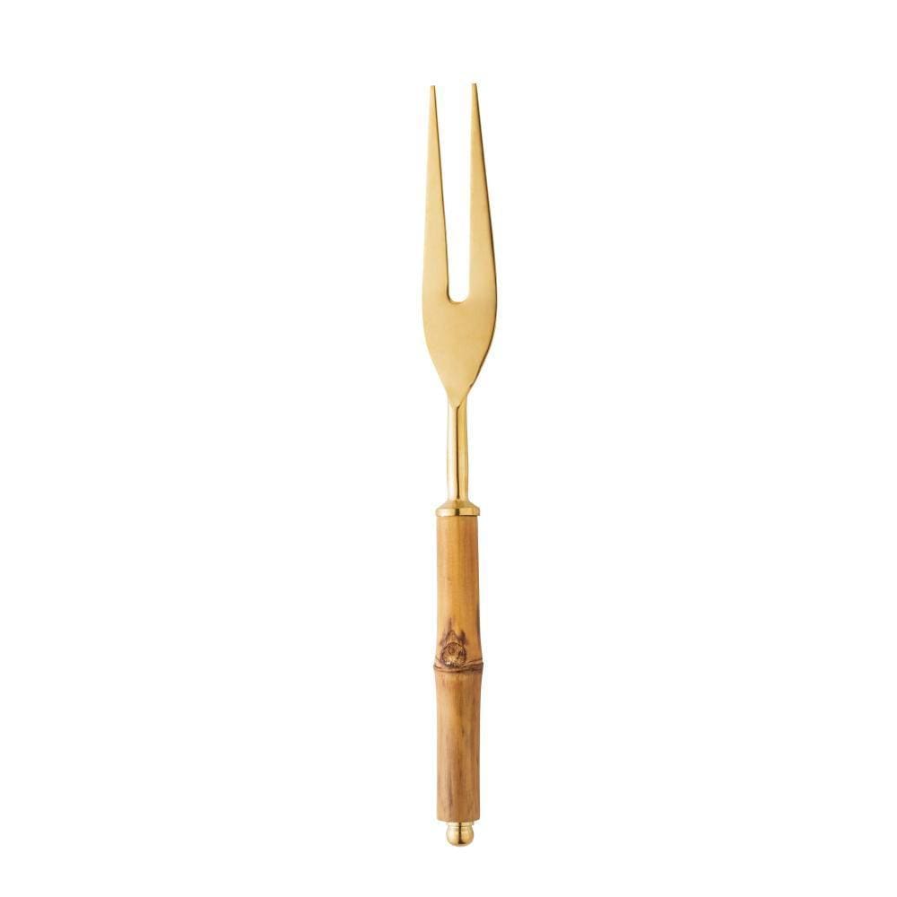 Conjunto de Talheres para Assado Wolff Bambu Dourado de Aço Inox