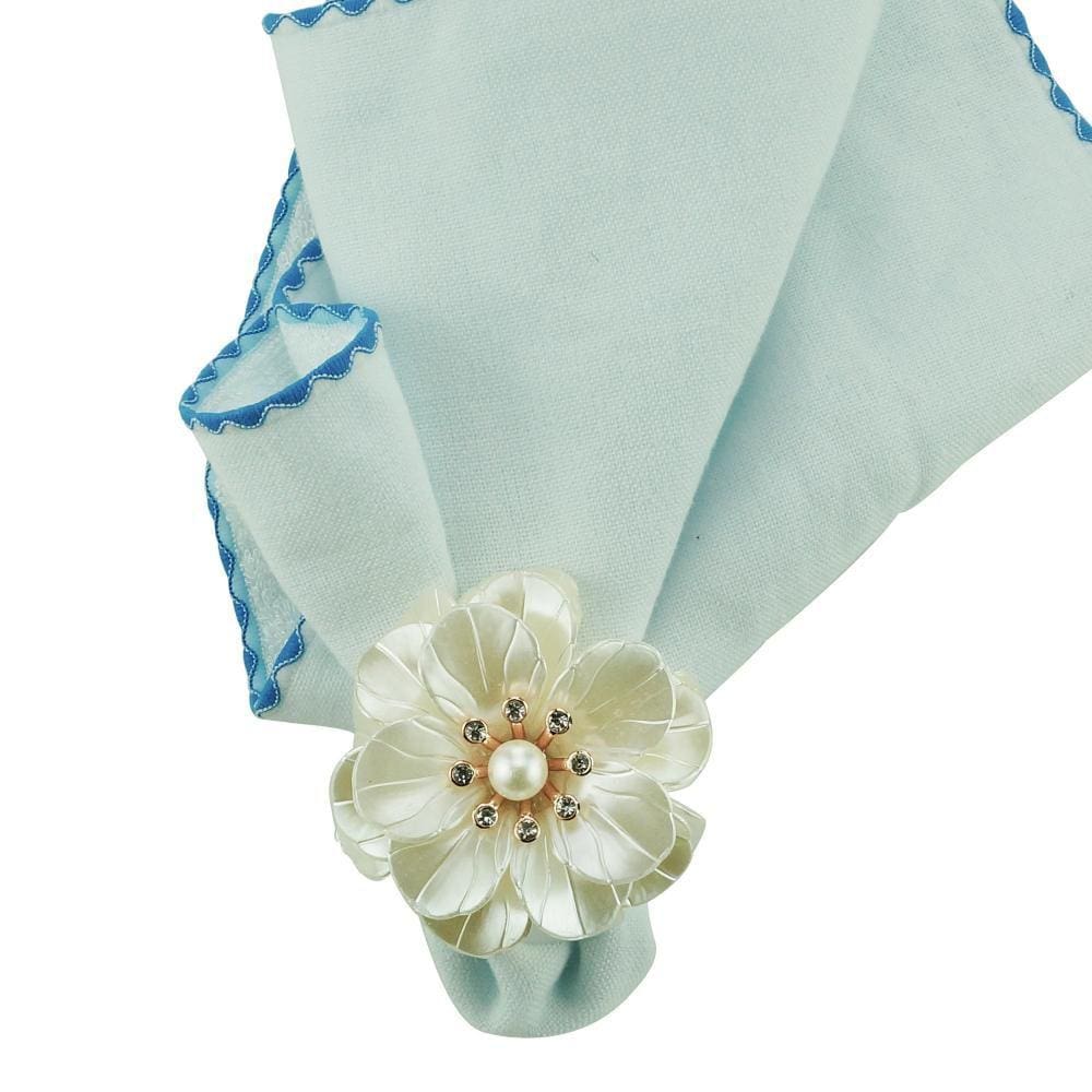 Jogo de 4 Anéis para Guardanapos Wolff Flor de Plástico 6cm x 7cm