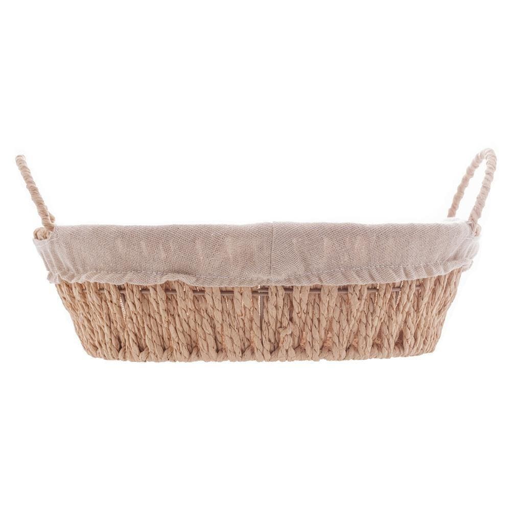 Cesta Oval com Alça e Forro Wolff em Papel 27cm x 20cm
