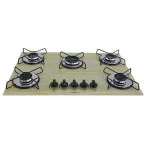 Fogão Cooktop Classic 5 Bocas Ultra Chama Amadeirado Claro