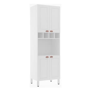 Paneleiro 70 Cm C/ 1 Nicho Microondas Cristal Branco C/ Bran