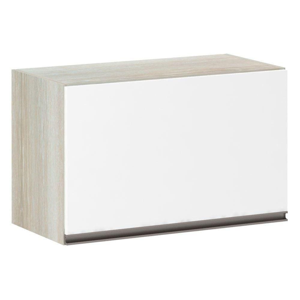 Armário Basculante 60cm 1 Porta Legno Crema C/Branco Polar