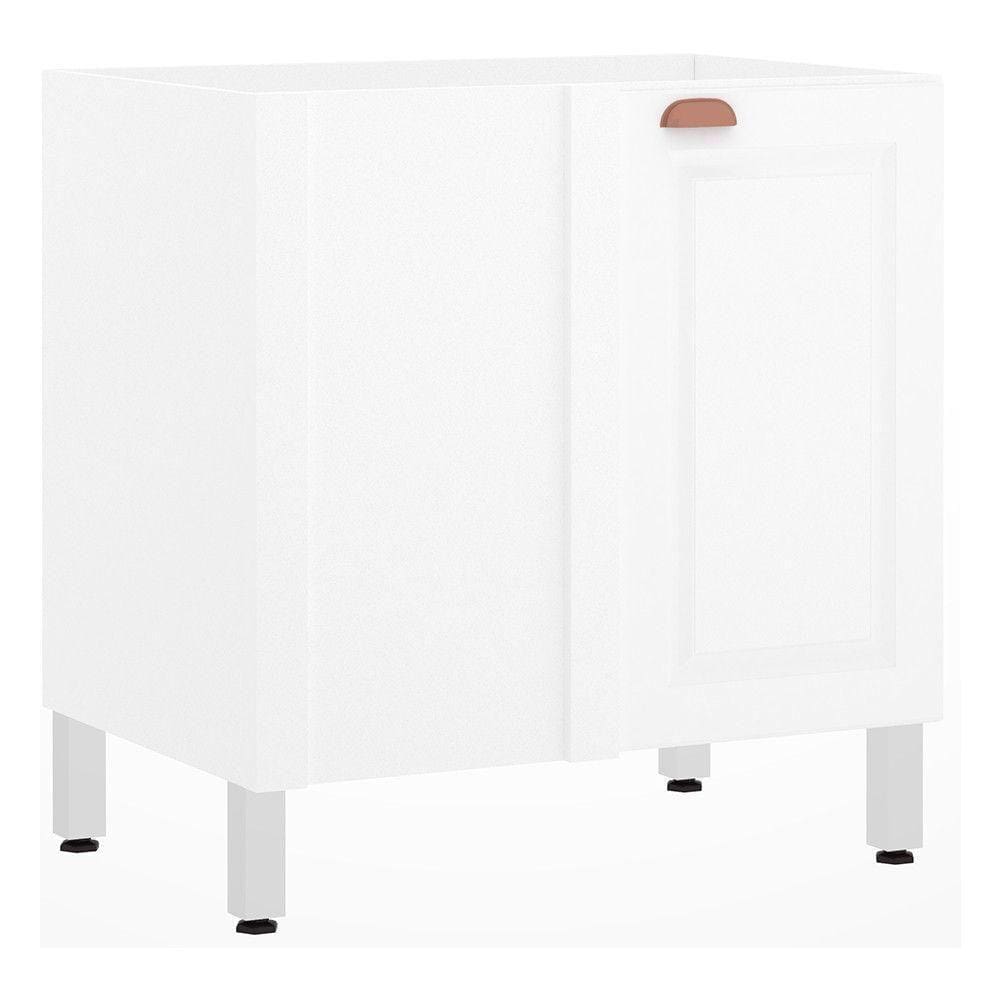 Balcão De Cozinha S/ Tampo Canto Reto 80cm 1 Porta Branco