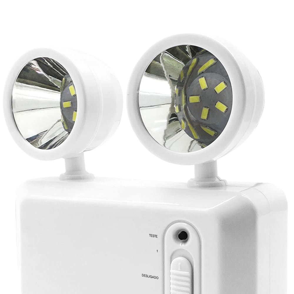 Luminária de Emergência Bloco Autônomo 2 Faróis 3W Bivolt Blumenau