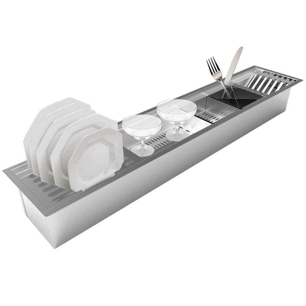 Escorredor De Louça Embutido Na Pedra Pia Aço Inox 90Cm Saro