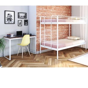 Conjunto para Quarto 1 Beliche e 1 Escrivaninha 90x45cm Completa Casa Branco