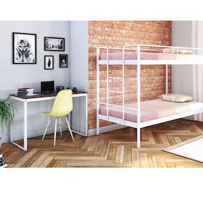 Conjunto para Quarto 1 Beliche e 1 Escrivaninha 135x55cm Completa Casa Branco