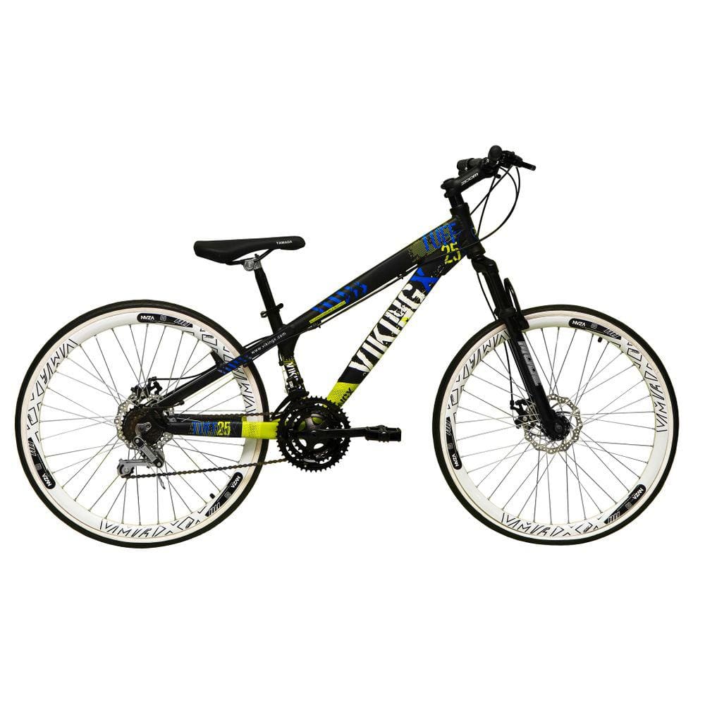 Bicicleta Aro 26 Vikingx Tuff 21v Alumínio Freio Hidráulico a Disco Aros Vmaxx Branco - Preto\\Verde X25