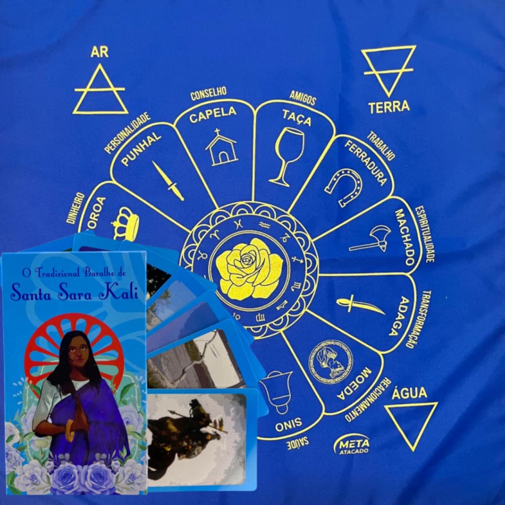 Kit Baralho Santa Sara 36 cartas + Toalha Santa Sara