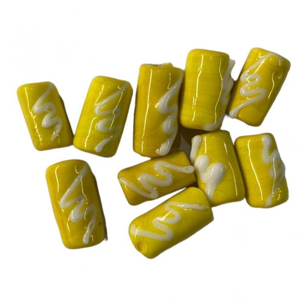 Kit c/ 10 Firmas Desenhada 17mm Iansã Amarela Murano Guias