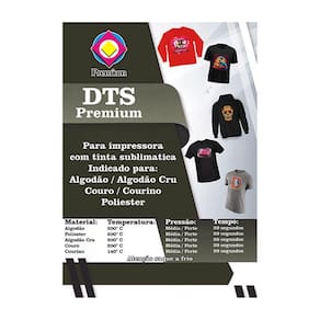 10 Folhas DTS Branco Para Tecido e Couro Colorido Sublimação