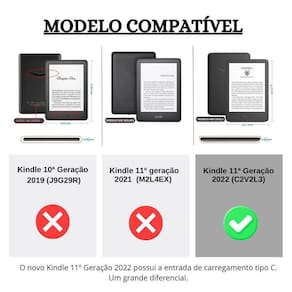 Case Couro Estampada Para Kindle Básico 11 Geração  C2V2L3