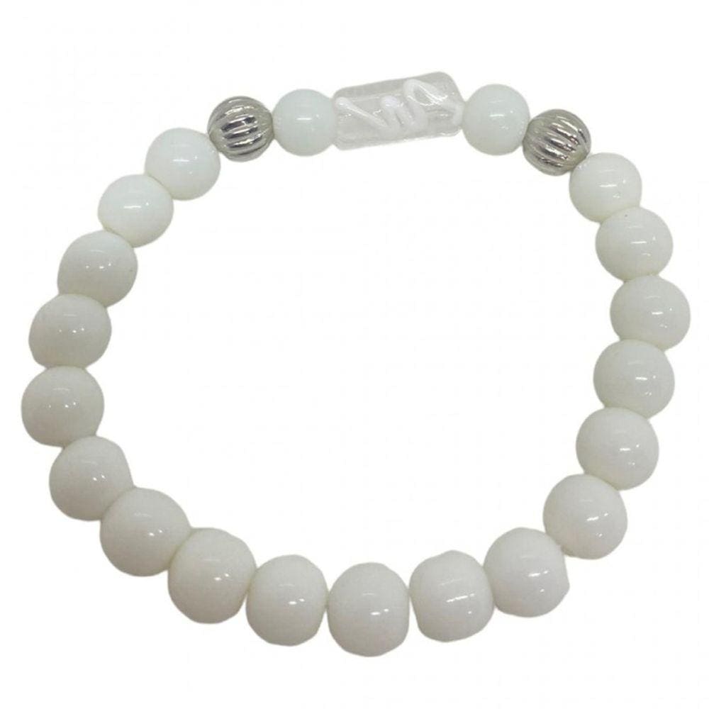 Pulseira Iansã Firma Cristal Branco Balé e Silicone