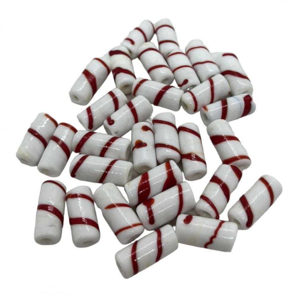 Kit 10 Firmas 2 cm Branco e Vermelho Guia Candomble Umbanda
