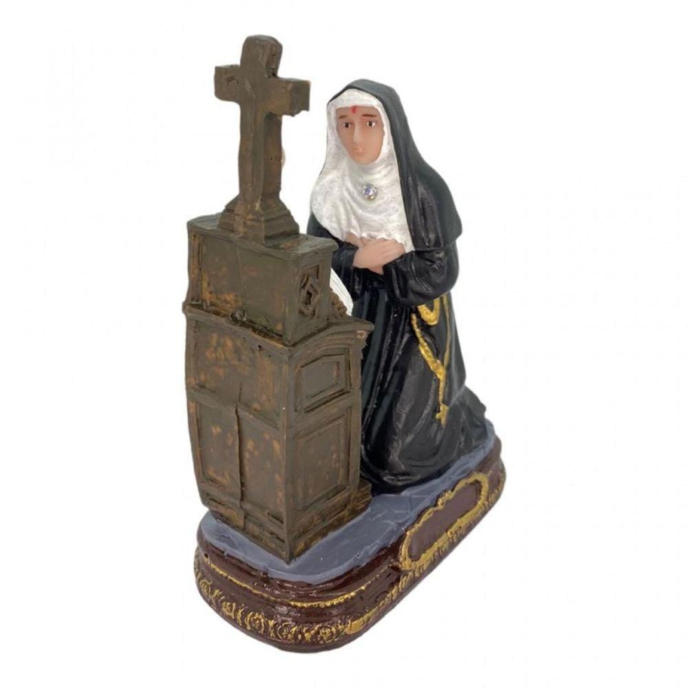 Imagem  Santa Rita Ajoelhada 12 cm em Resina