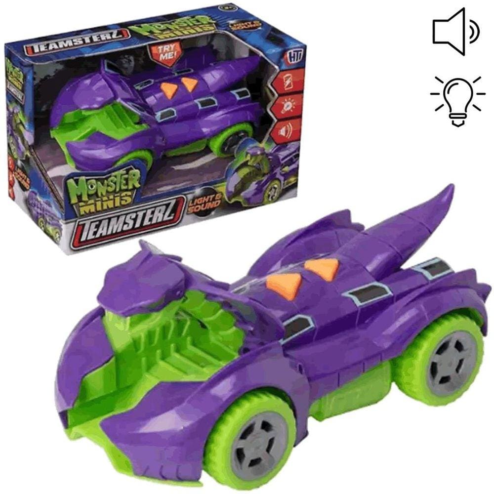 Carrinho Cobra Roxa com Som e Luz Monster Minis Teamsterz