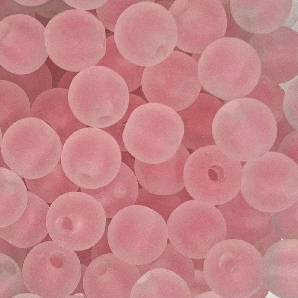 Miçanga Bolinha Fosca com Miolo Rosa Bebe Contas Passante 8mm 360pç Para Fazer Pulseira Montar Colar