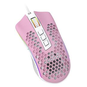 Mouse Gamer Redragon M808Pw Storm Rgb Rosa Com Branco