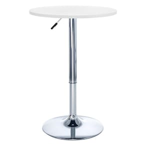 Mesa alta bar bistro Apollo redonda 60 cm tampo madeira ajustável