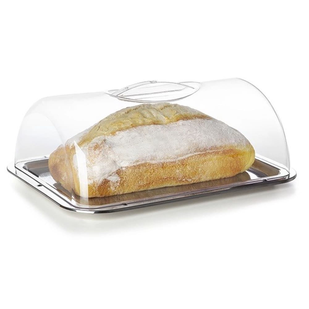 Porta Pão inox com tampa acrílico Bolo Torta Boleira - Forma