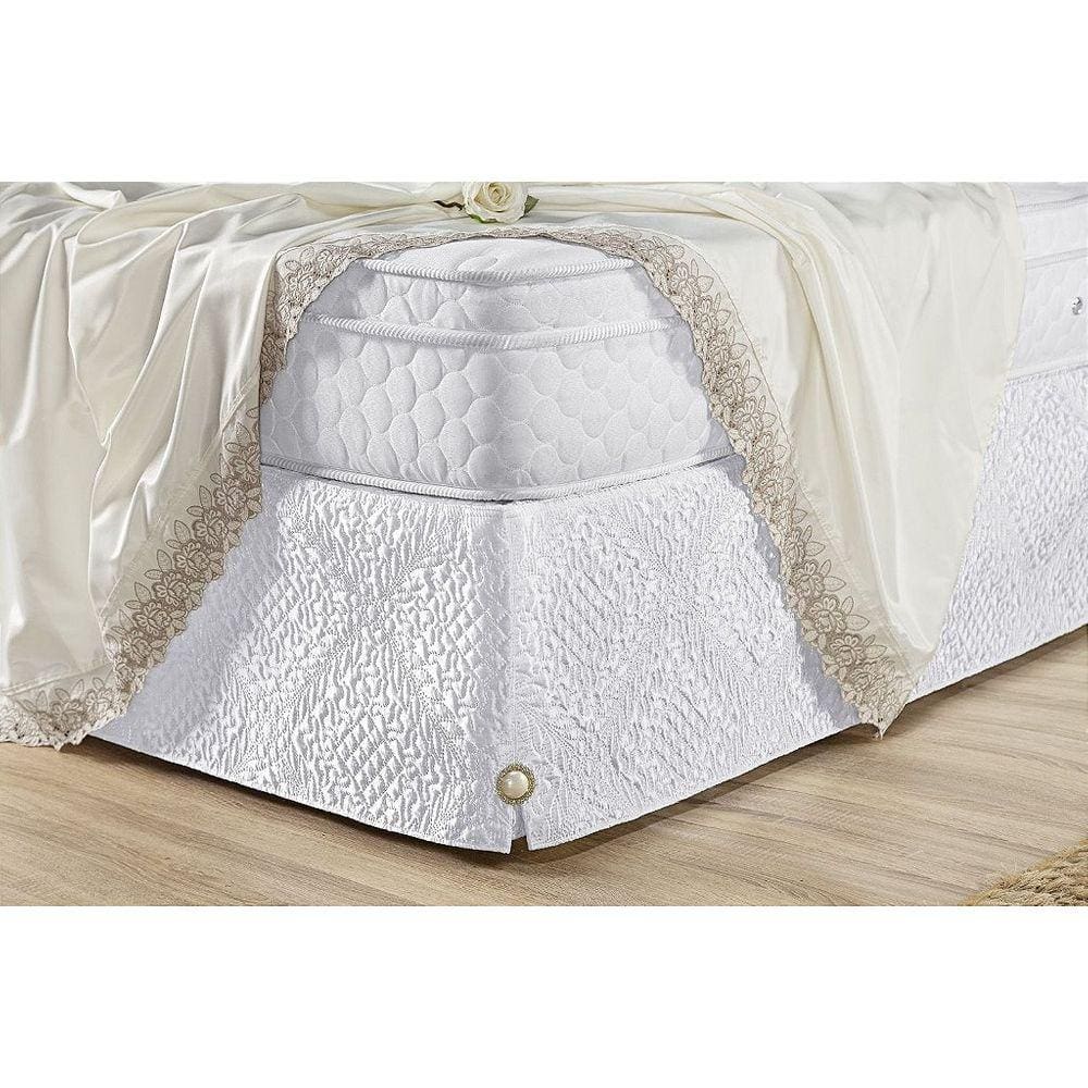 Saia Box Madri Padrão Microfibra Matelado Branco
