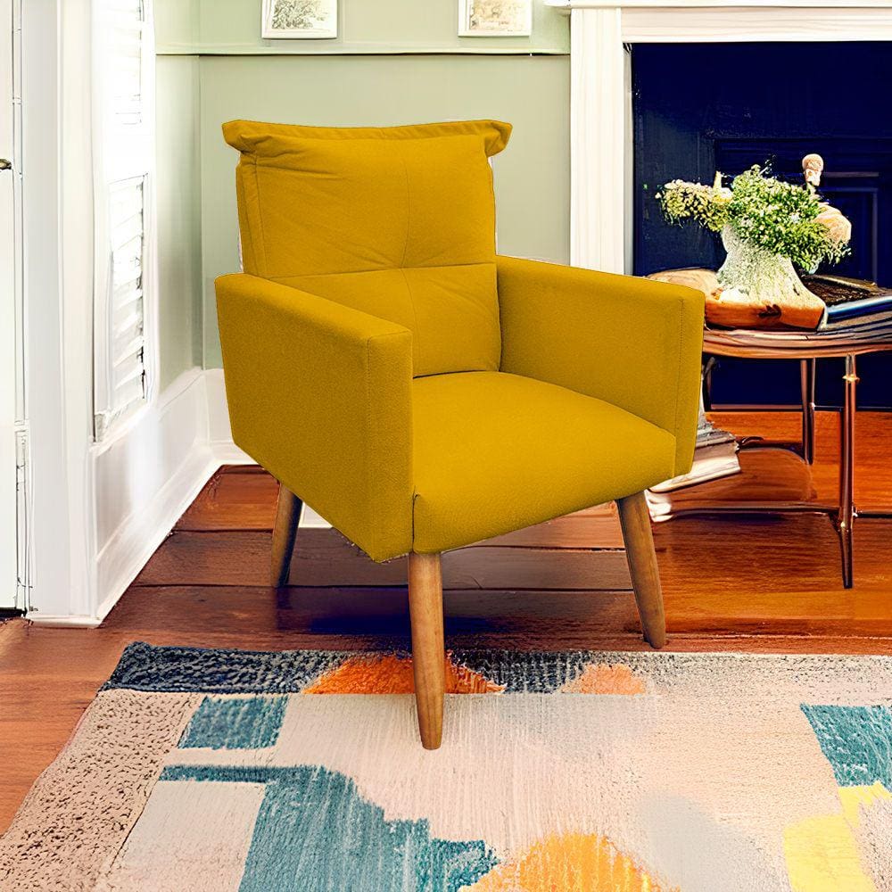 Poltrona Decorativa Duda para Sala e Quarto Pés Palito Suede Escolha sua cor W&D Decor