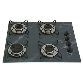 Fogão Cooktop Classic 4 Bocas Ultra Chama Marmorizado Cinza