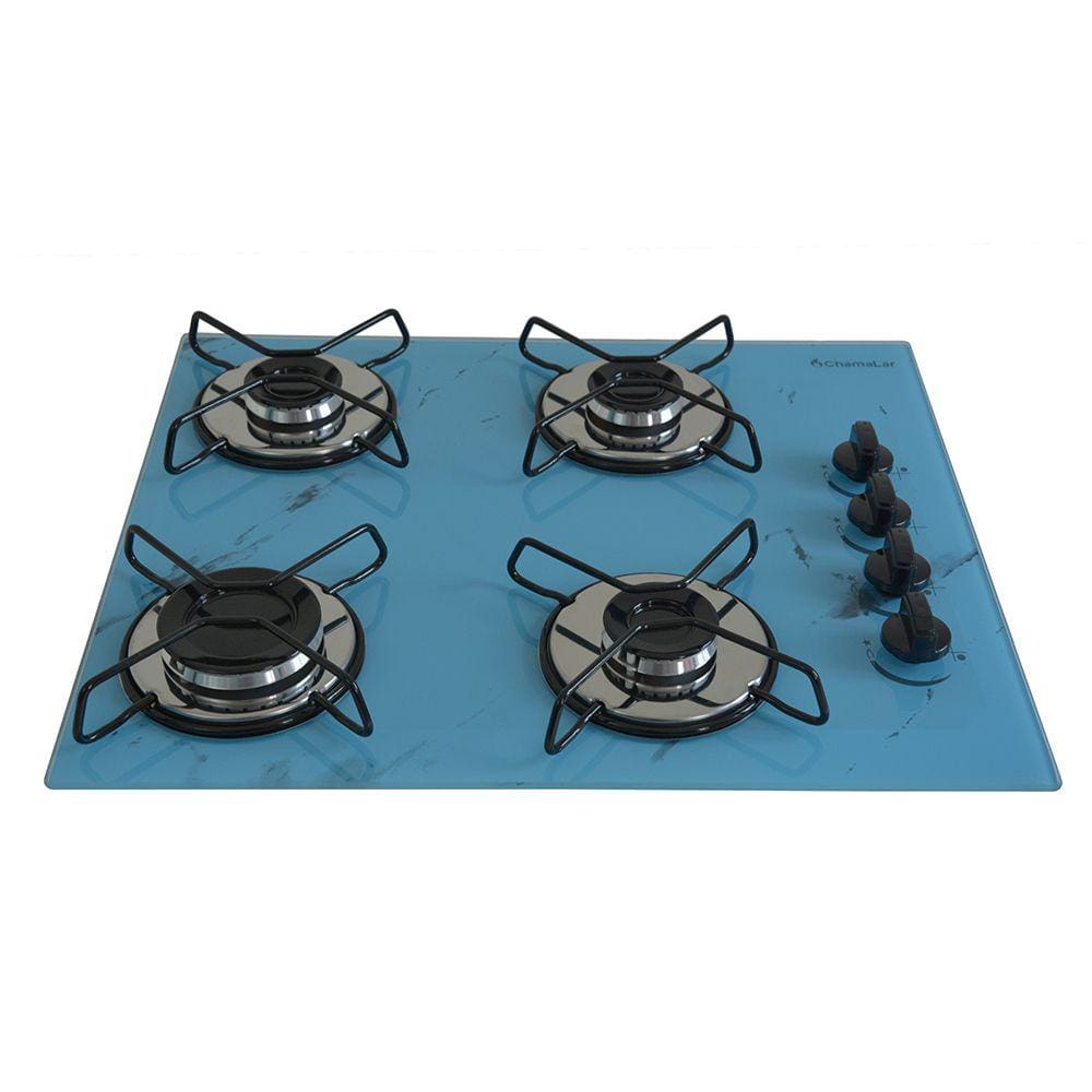 Fogão Cooktop Classic 4 Bocas Ultra Chama Marmorizado Azu