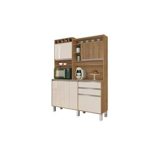 Kit Cozinha Smart 5 Portas Ripado Freijó/Off White – Vitamov