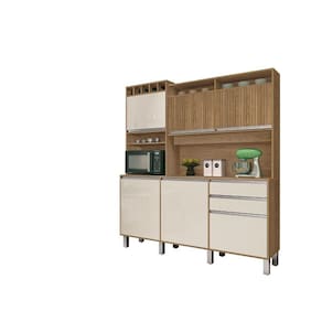 Kit Cozinha Smart 6 Portas Ripado Freijó/Off White – Vitamov
