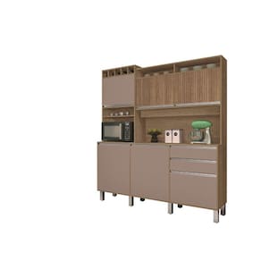 Kit Cozinha Smart 6 Portas Ripado Freijó/Connect – Vitamov