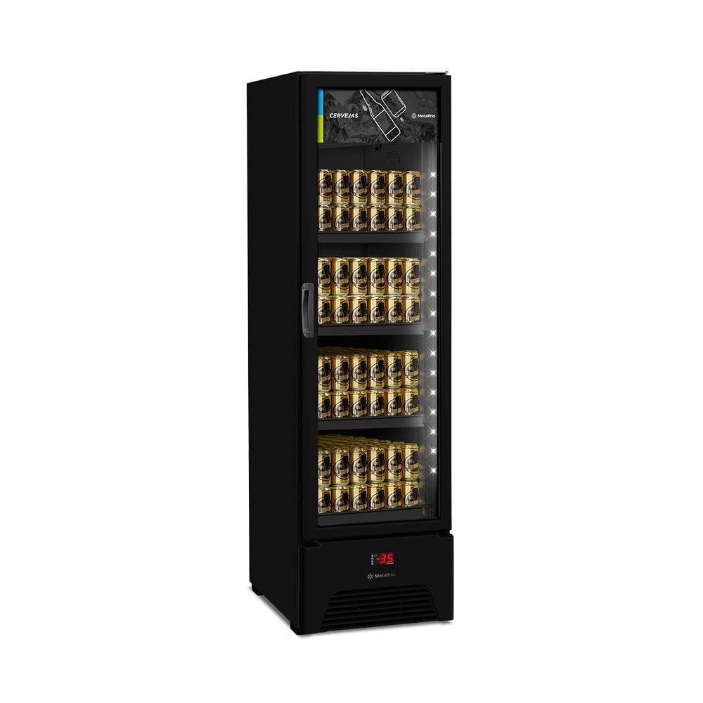 Visa Cooler Cervejeira Expositor Vertical Porta de Vidro 293 Litros Vn28rh All Black 220v - Metalfrio