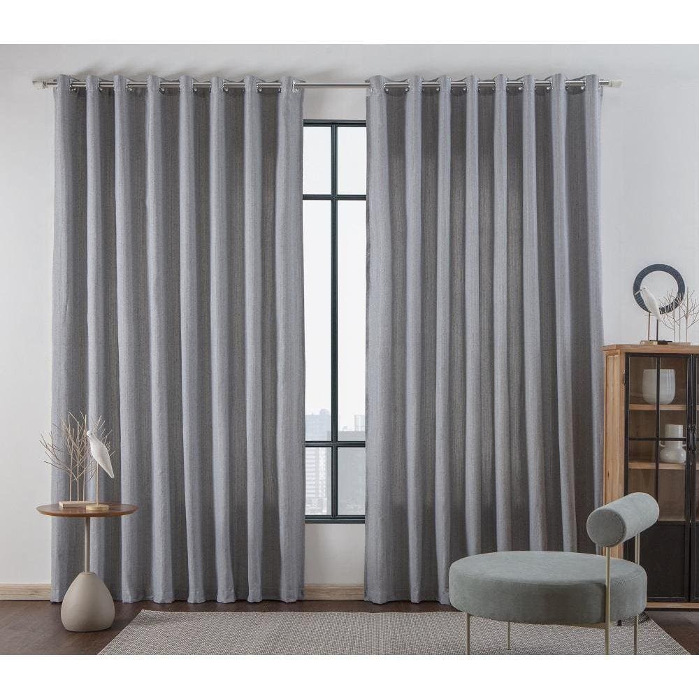 Cortina Para Sala E Quarto Madras 4,00X2,80 Ilhos Palha