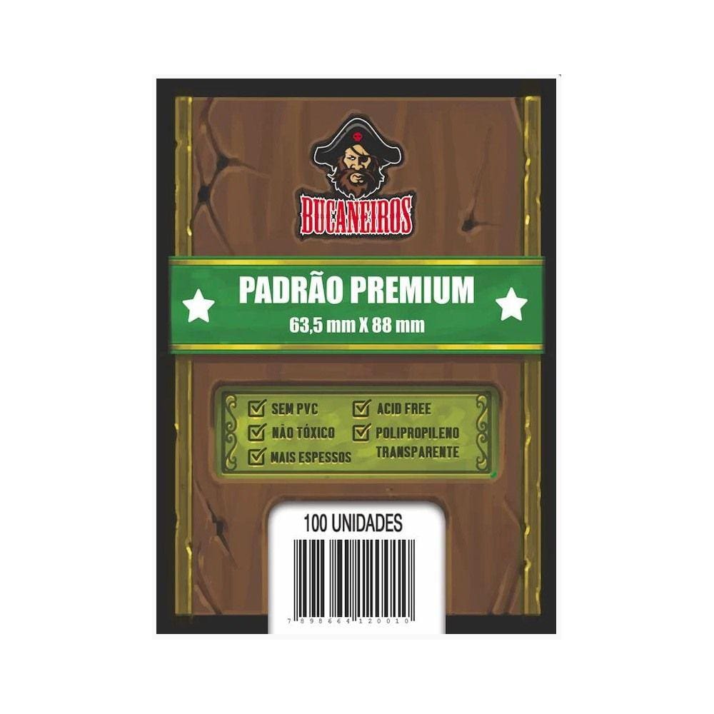 Sleeves Padrão Premium Poker Size 63,5 X 88mm Bucaneiros 100 unidades