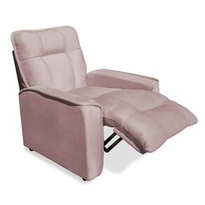 Poltrona do Papai Reclinável Manual Comfort Veludo Rosê - Montanaris Decor