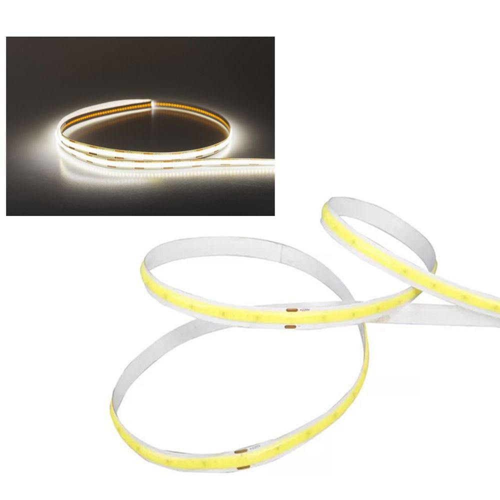 Fita de Led COB 12v Rolo 50 metros 10w Decoraçao Sala Quarto Cozinha Ambiente Interno Externo Iluminaçao