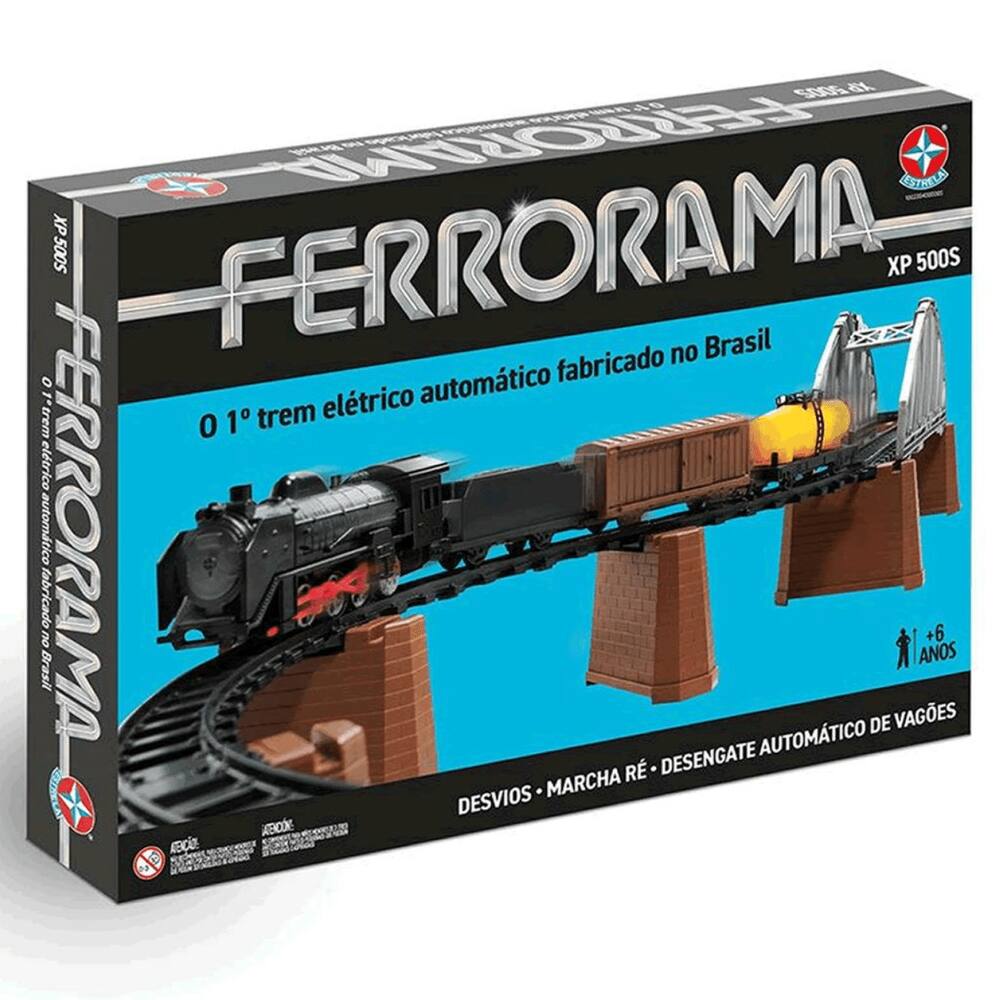 Locomotiva Trilhos Vagoes 8 Metros Ferrorama Trem Som e Luz Brinquedo  Crianca