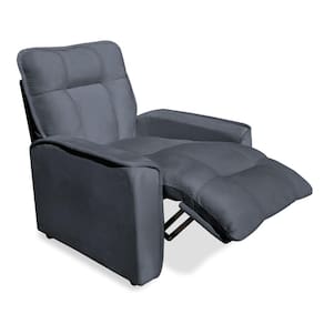 Poltrona do Papai Reclinável Manual Comfort Veludo Cinza - Montanaris Decor