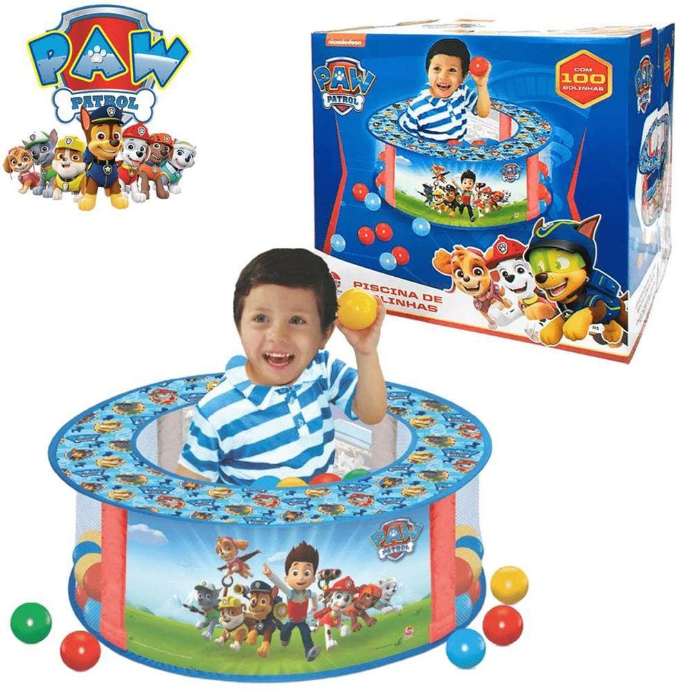 Piscina Infantil com Bolinhas Coloridas Patrulha Canina