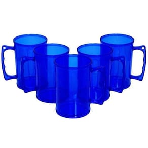 Kit 100 Caneca De Chopp Acrílica Azul Cristal 300Ml Festa