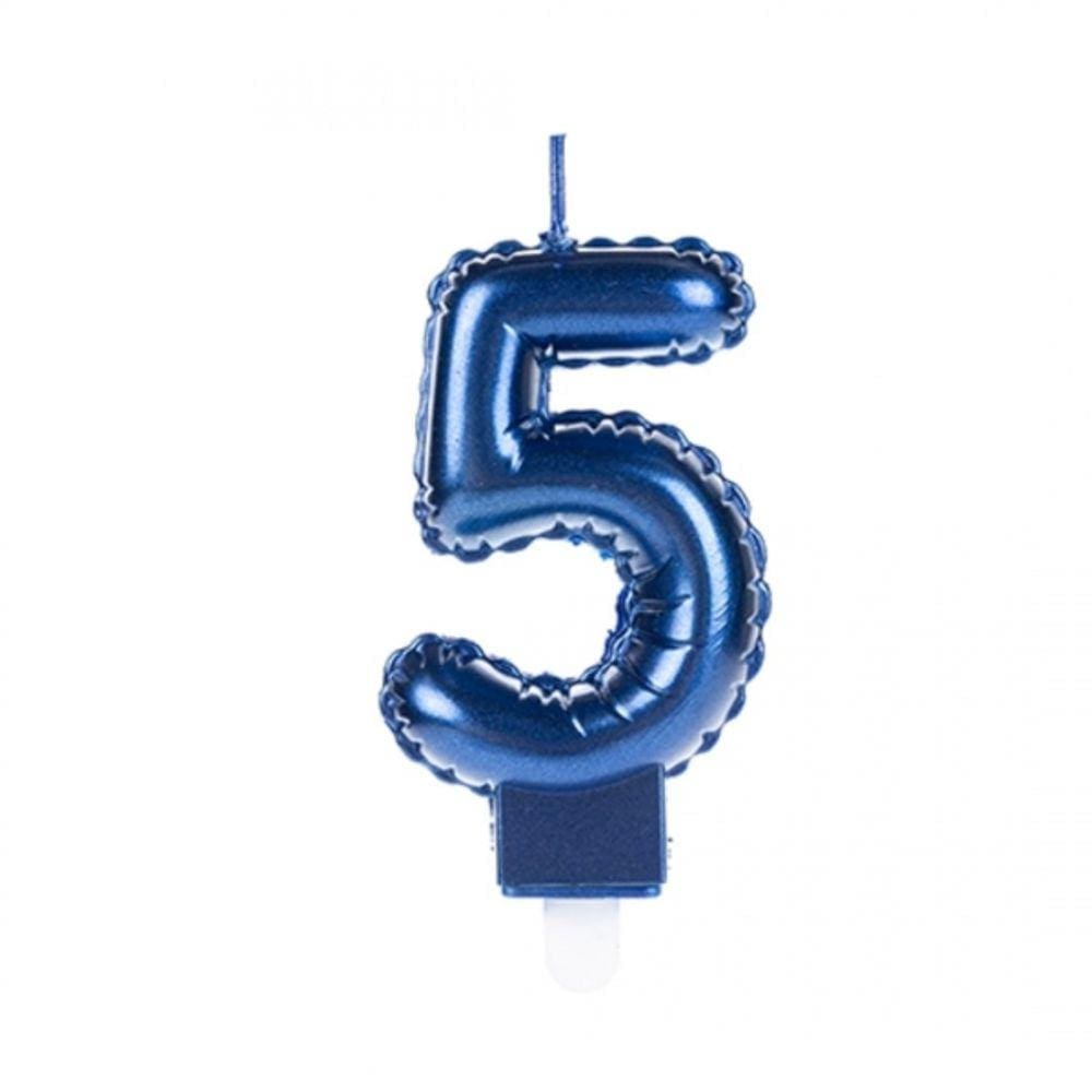Vela Balão Azul Número 5 Silverfestas
