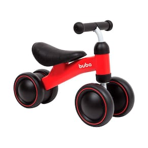 Bicicleta de Equilíbrio Buba +12 Meses 4 Rodas Cor Vermelho 1 Unidade
