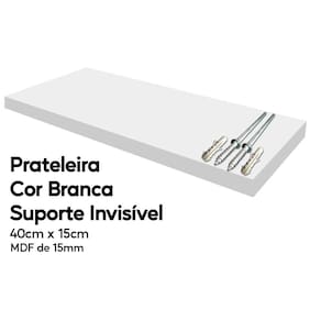 Prateleira Branca de Mdf 40x15 Suporte Invisível Decoração