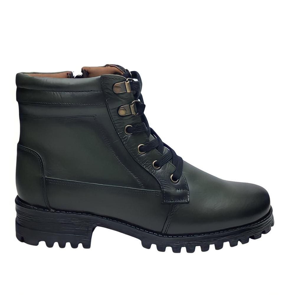 Coturno Couro Tratorado Cor Verde Militar