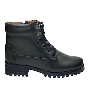Coturno Couro Tratorado Cor Verde Militar