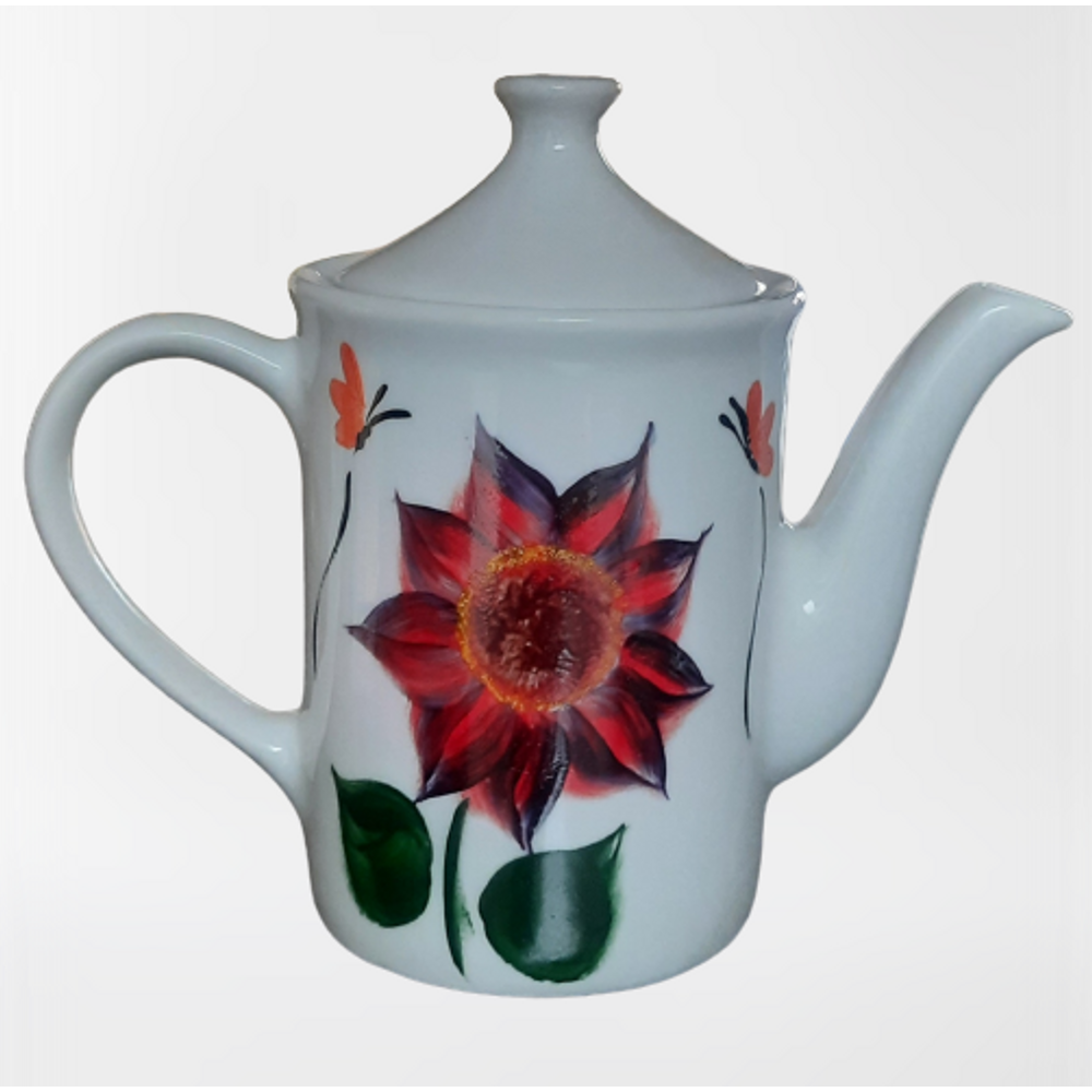 Bule 700ml bico longo Café, Chá, Leite - Porcelana Decorada à Mão